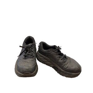 Hoka SR Wide mens black leather water resistant sneakers sz 10.5 (2E) SKU 9954